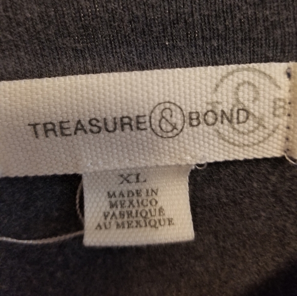 🌼 2/$20 Treasure & Bond Distressed Grey/Blue Sweatshirt - Picture 3 of 5